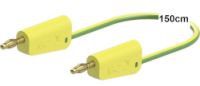 Erdungs-Messleitung 150 cm gr&uuml;n/gelb, unisolierte Stecker, stapelbar