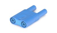 Sicherheitsverbindungsstecker blau 4mm mit Anzapfung, 1000V/32A CAT II