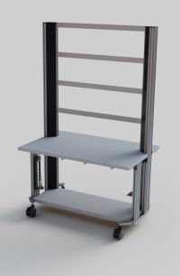 SybaPro System-Experimentierwagen, 3-etagig, 6 Steckdosen, 1250x1970x800mm