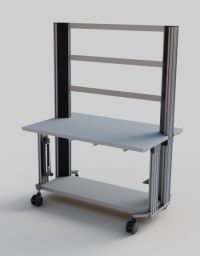 SybaPro System-Experimentierwagen, 2-etagig, 6 Steckdosen, 1250x1970x800mm