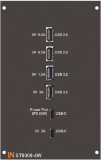 Mehrfach USB-Hub 6 in 1: 2x USB 2.0, 2x USB 3.0 und 2x USB-C 3.2, 1 ME