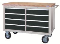 Mobile Werkbank SybaWork, 1200x750x995mm (BHT), 8 (2x4) Schubladen, Platte 40mm